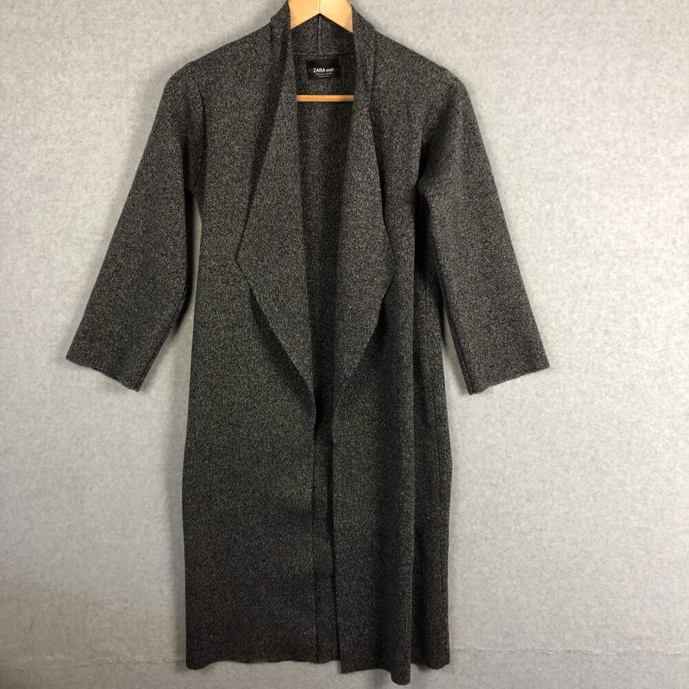 Zara Black and Gray Cardigan Sweater